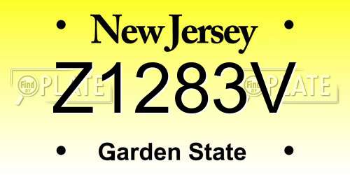 Z1283V New Jersey License Plate