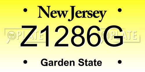 Z1286G New Jersey License Plate