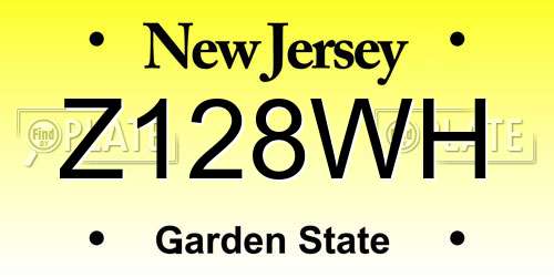 Z128WH New Jersey License Plate