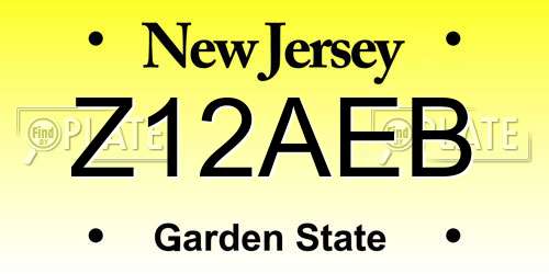 Z12AEB New Jersey License Plate