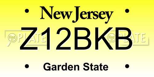 Z12BKB New Jersey License Plate