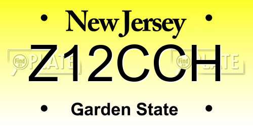 Z12CCH New Jersey License Plate