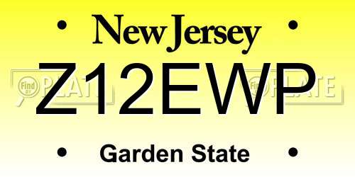 Z12EWP New Jersey License Plate