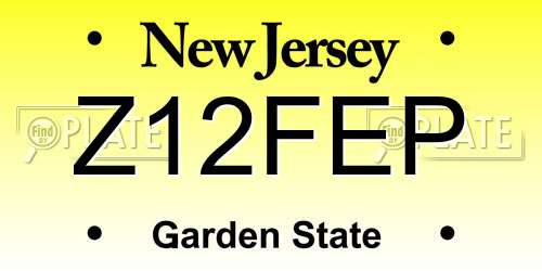 Z12FEP New Jersey License Plate