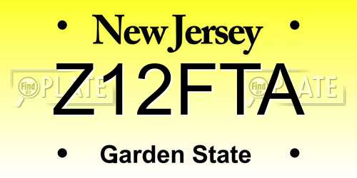 Z12FTA New Jersey License Plate