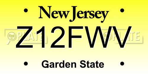 Z12FWV New Jersey License Plate