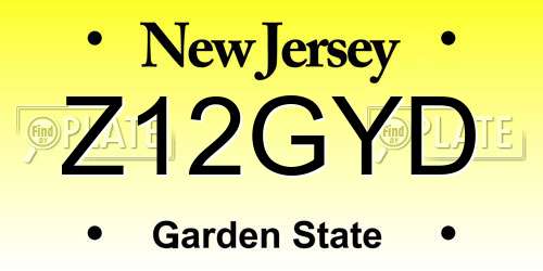 Z12GYD New Jersey License Plate