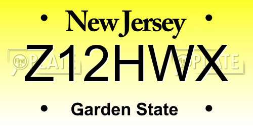 Z12HWX New Jersey License Plate