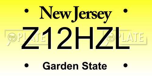 Z12HZL New Jersey License Plate