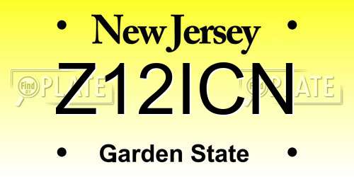 Z12ICN New Jersey License Plate