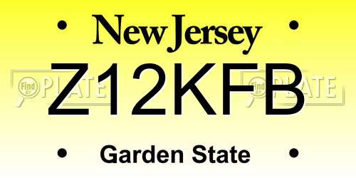 Z12KFB New Jersey License Plate