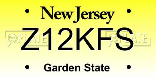 Z12KFS New Jersey License Plate