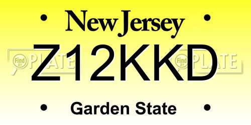 Z12KKD New Jersey License Plate