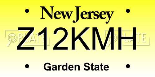 Z12KMH New Jersey License Plate