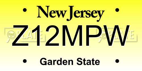Z12MPW New Jersey License Plate