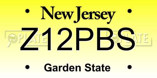 Z12PBS New Jersey License Plate