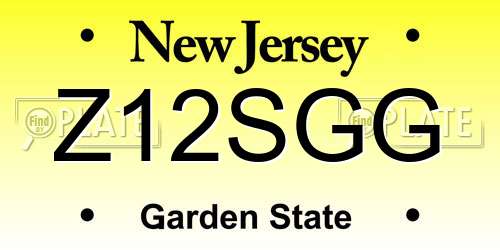 Z12SGG New Jersey License Plate