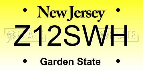 Z12SWH New Jersey License Plate