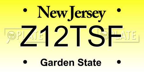 Z12TSF New Jersey License Plate