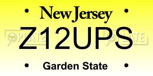 Z12UPS New Jersey License Plate