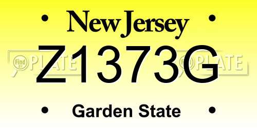 Z1373G New Jersey License Plate