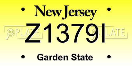 Z1379I New Jersey License Plate