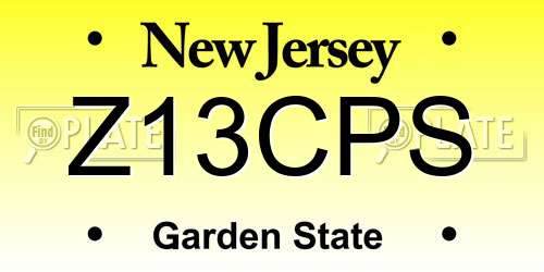 Z13CPS New Jersey License Plate