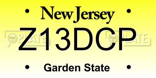Z13DCP New Jersey License Plate