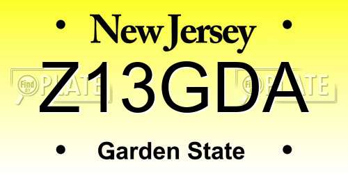 Z13GDA New Jersey License Plate