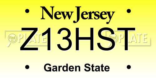Z13HST New Jersey License Plate