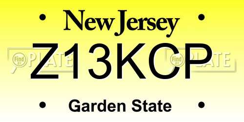 Z13KCP New Jersey License Plate