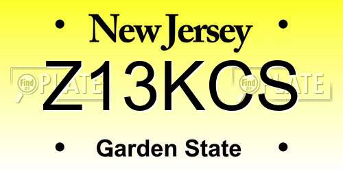 Z13KCS New Jersey License Plate