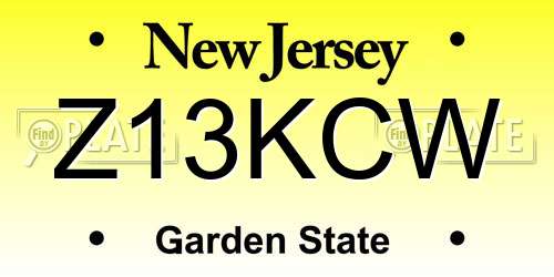 Z13KCW New Jersey License Plate