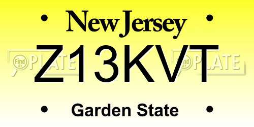 Z13KVT New Jersey License Plate