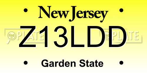 Z13LDD New Jersey License Plate