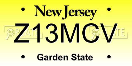 Z13MCV New Jersey License Plate