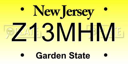 Z13MHM New Jersey License Plate