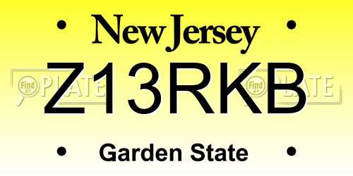 Z13RKB New Jersey License Plate
