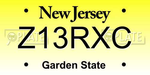 Z13RXC New Jersey License Plate