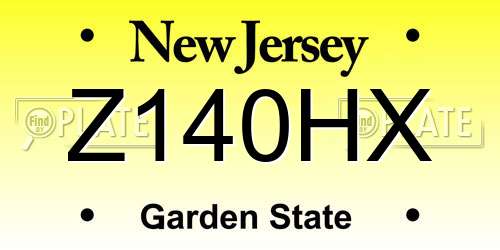 Z140HX New Jersey License Plate