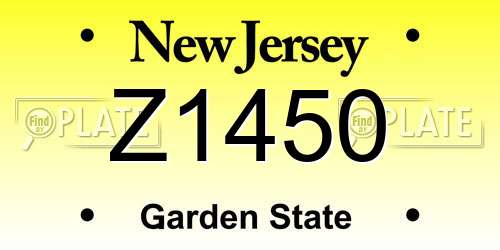 Z1450 New Jersey License Plate