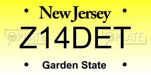 Z14DET New Jersey License Plate