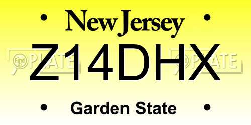 Z14DHX New Jersey License Plate