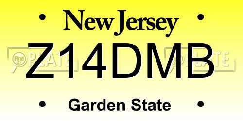 Z14DMB New Jersey License Plate