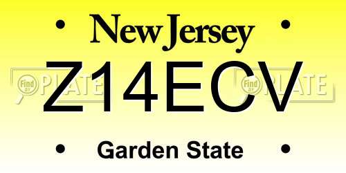 Z14ECV New Jersey License Plate