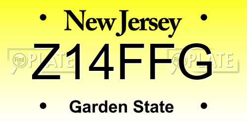 Z14FFG New Jersey License Plate