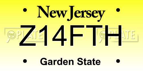 Z14FTH New Jersey License Plate