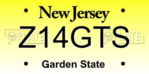 Z14GTS New Jersey License Plate