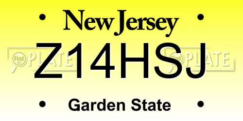 Z14HSJ New Jersey License Plate