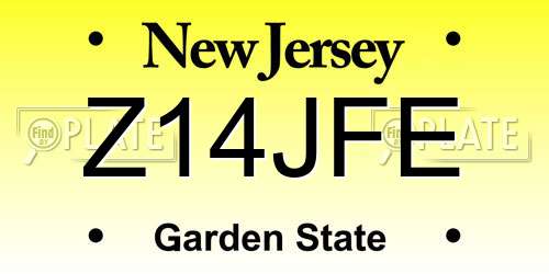 Z14JFE New Jersey License Plate